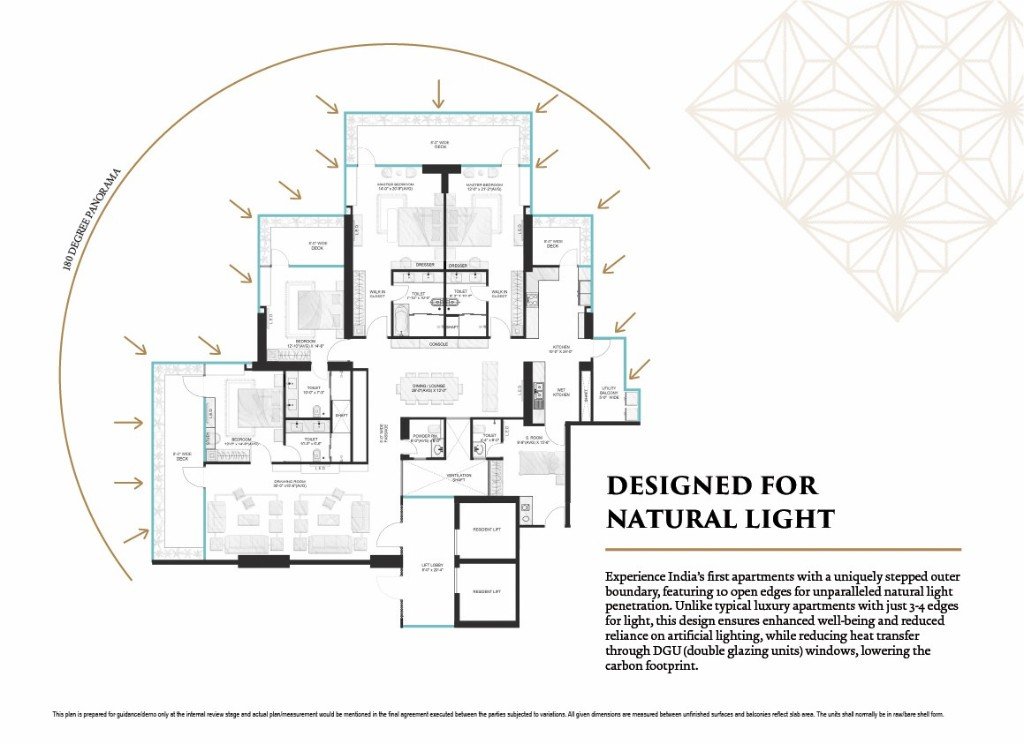 Two apartments to a core floor plan